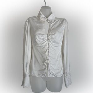 Film noir vintage style white blouse